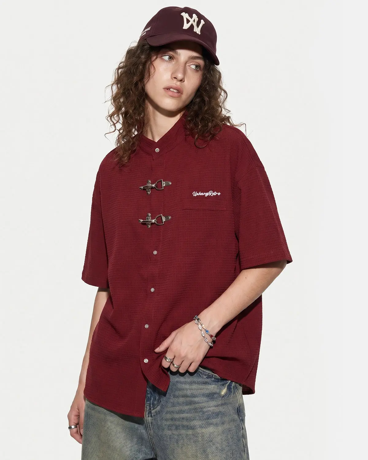 Waffle Shirt with Metal Clasp Detail | Inflation Streetwear - Image 6