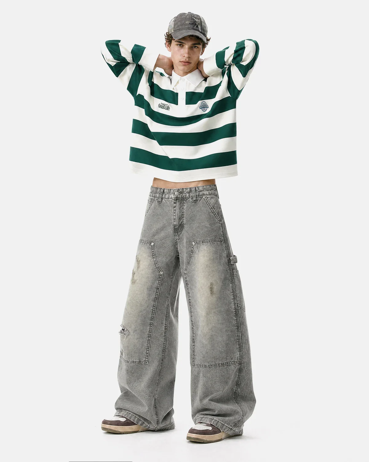 Wash Deconstructed Barrel Jeans | Inflation Streetwear - Image 4