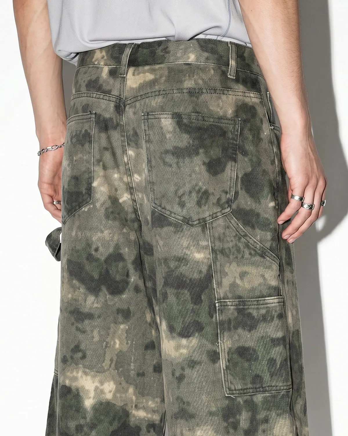 Washed Camo Cargo Longline Shorts | Inflation Streetwear - Image 5