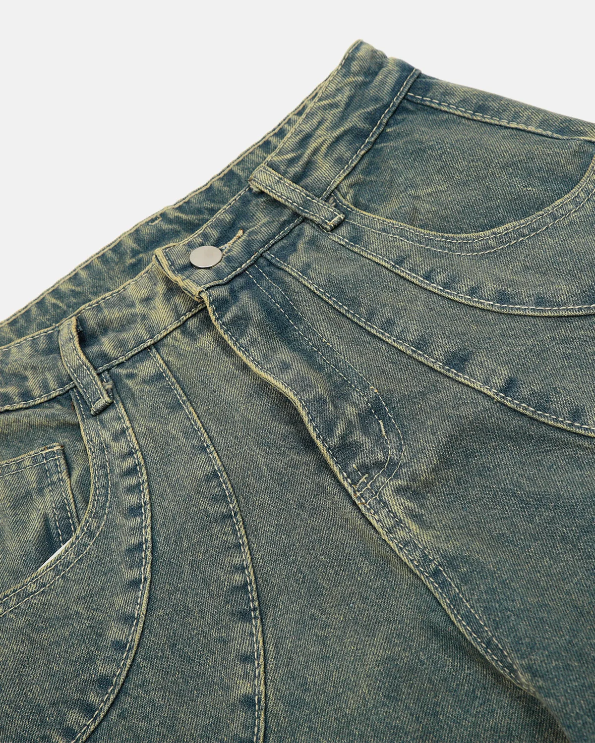 Washed Curved Seam Barrel Jeans | Inflation Streetwear - Image 11