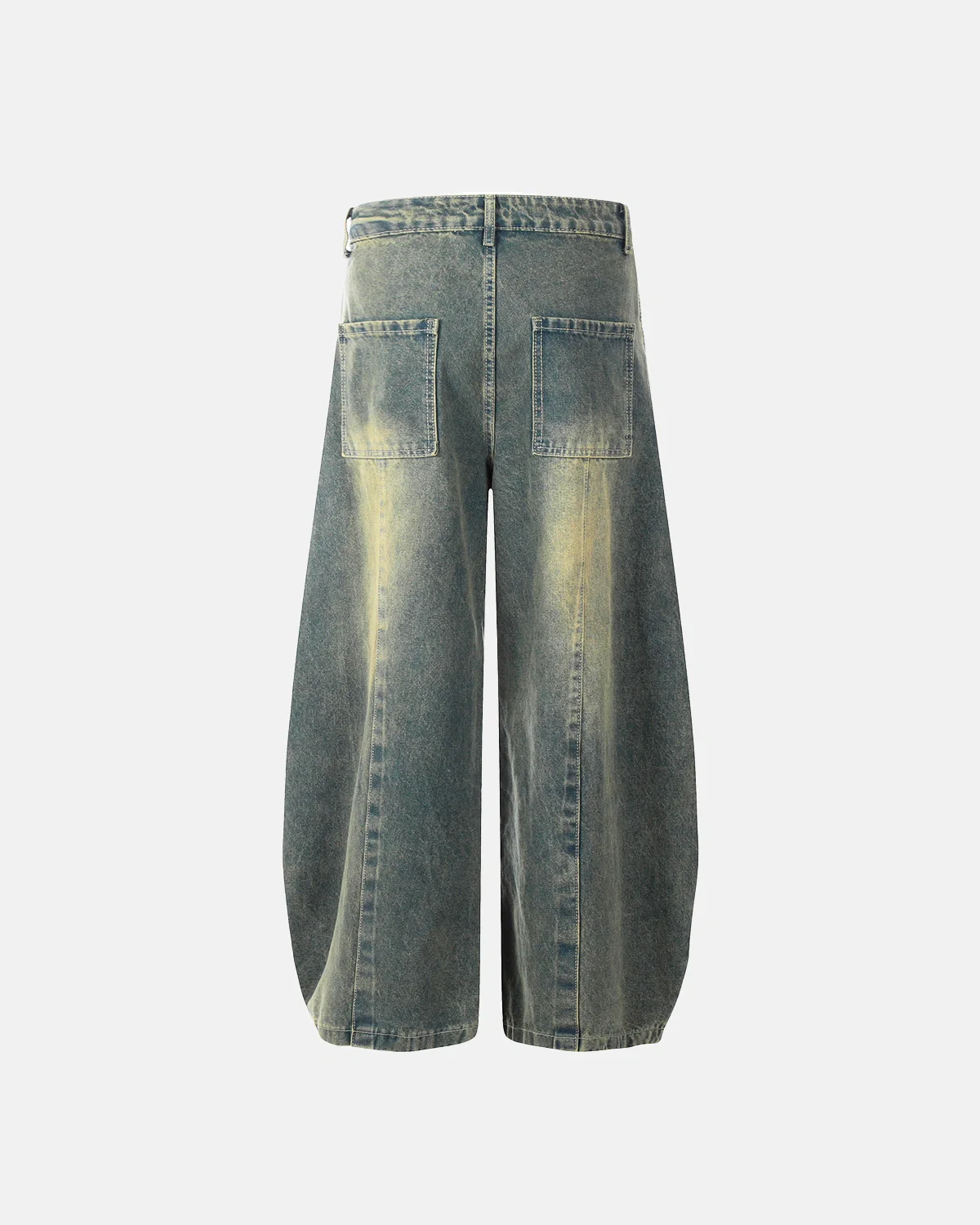 Washed Curved Seam Barrel Jeans | Inflation Streetwear - Image 8