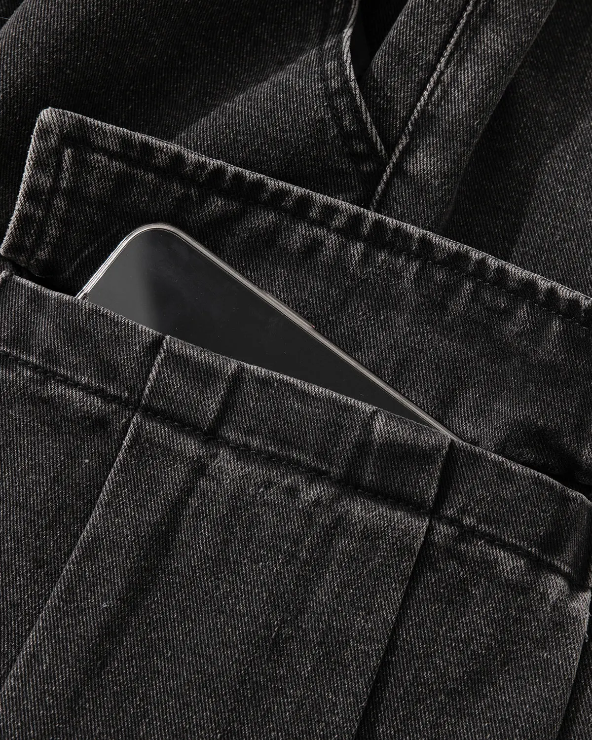 Washed Denim Cargo Shorts with Drawstring | Inflation Streetwear - Image 11