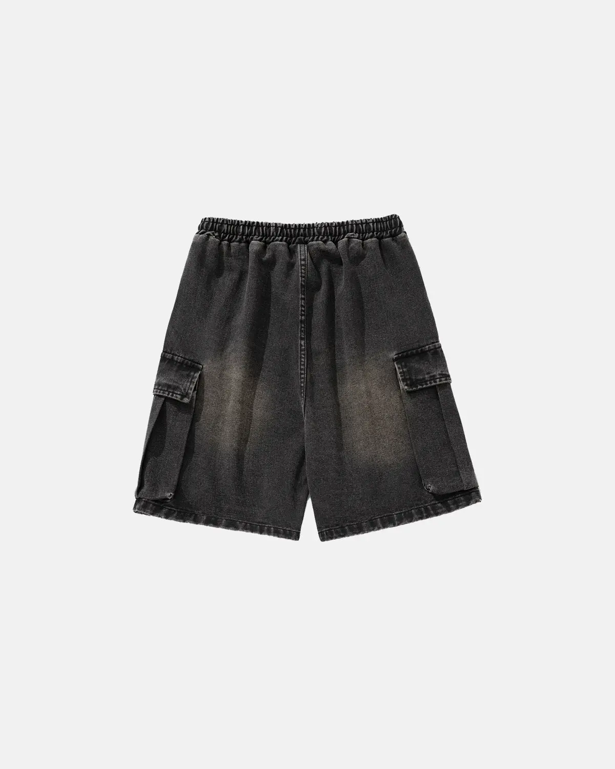 Washed Denim Cargo Shorts with Drawstring | Inflation Streetwear - Image 4