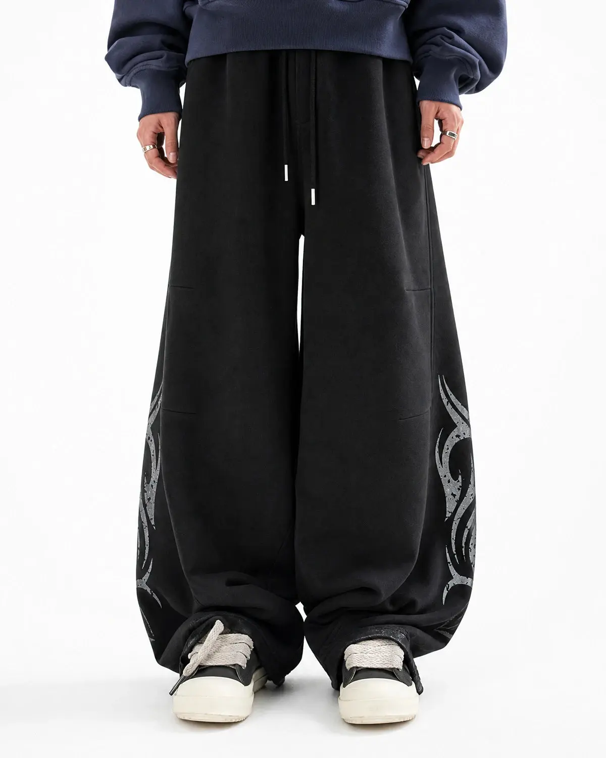 Washed Distressed Barrel Sweatpants | Inflation Streetwear - Image 4