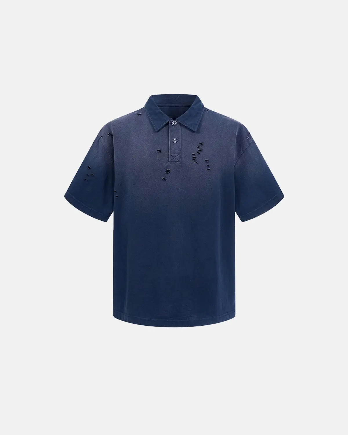 Distressed Ripped Washed Polo Shirts | Inflation Streetwear - Image 2