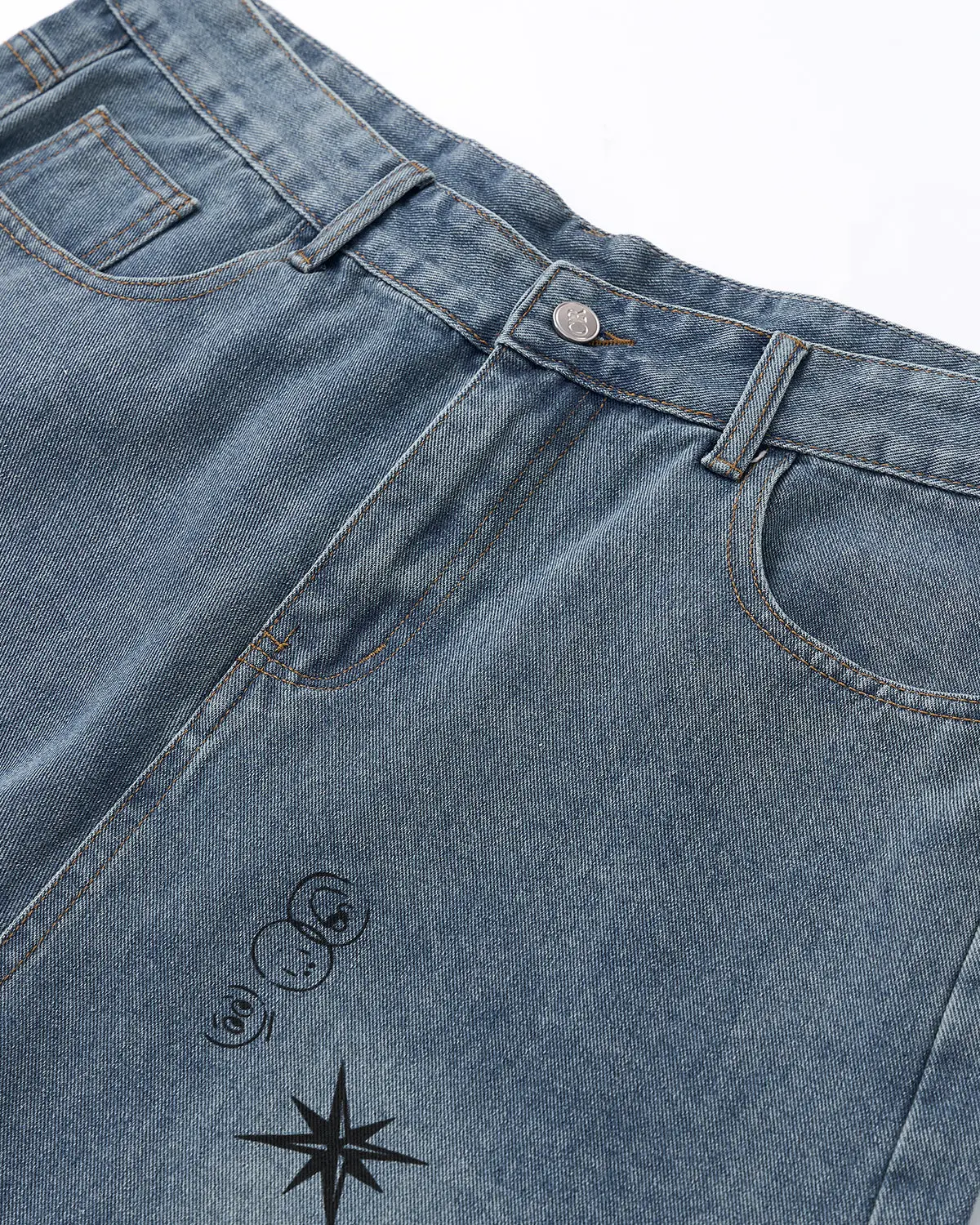Washed Graffiti Longline Jorts | Inflation Streetwear - Image 6