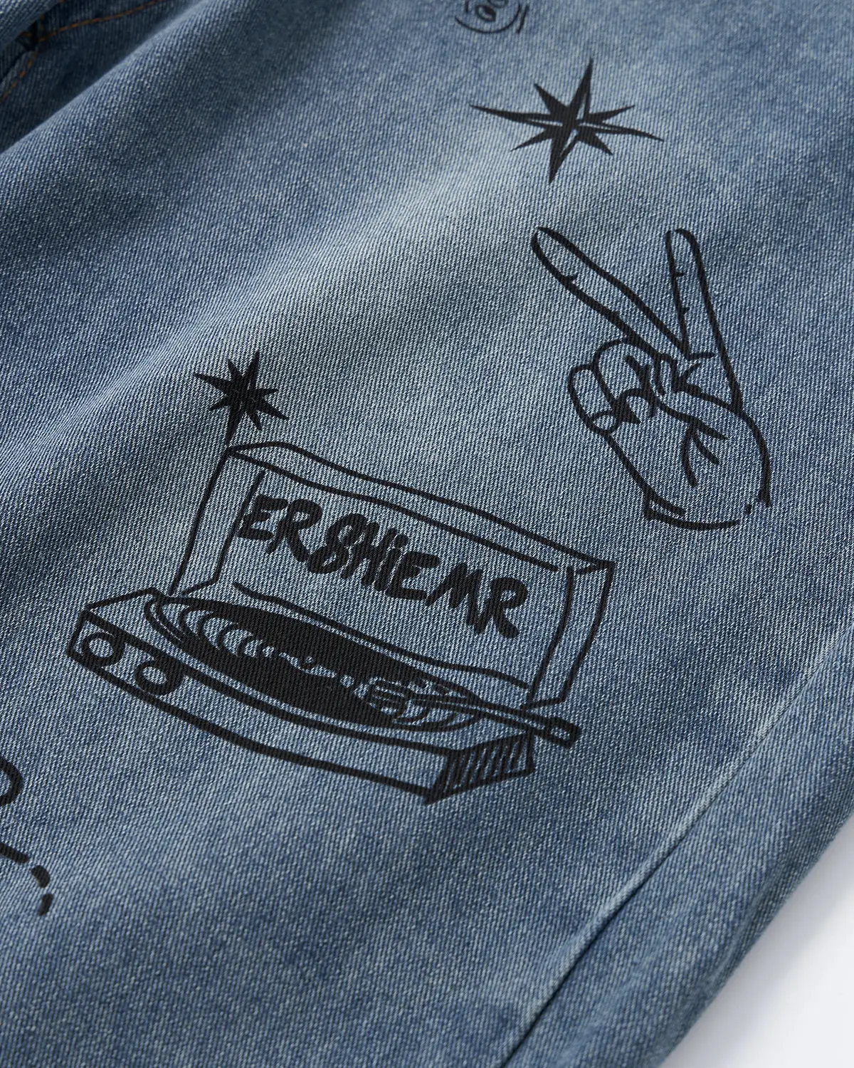 Washed Graffiti Longline Jorts | Inflation Streetwear - Image 9