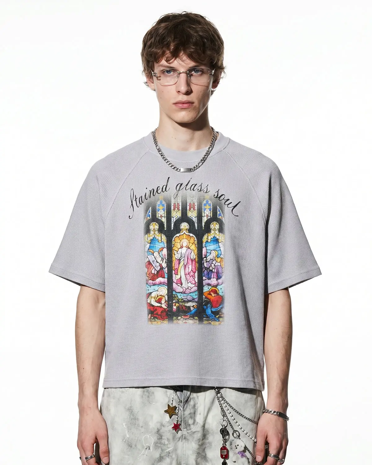 Washed Graphic Boxy Waffle T-Shirt | Inflation Streetwear - Image 6