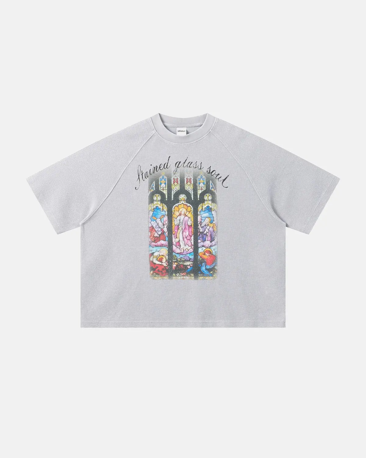 Washed Graphic Boxy Waffle T-Shirt | Inflation Streetwear - Image 7