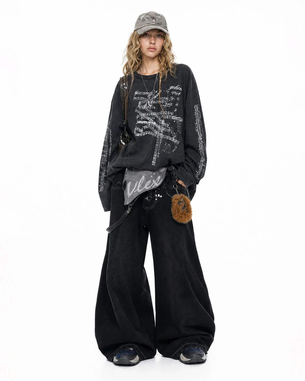 Washed Music Graphic Long Sleeve T-Shirt | Inflation Streetwear - Image 4