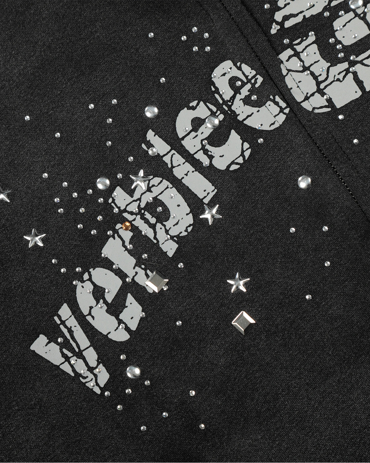 Washed Rhinestone Graphic Zip Up Hoodie | Inflation Streetwear - Image 7