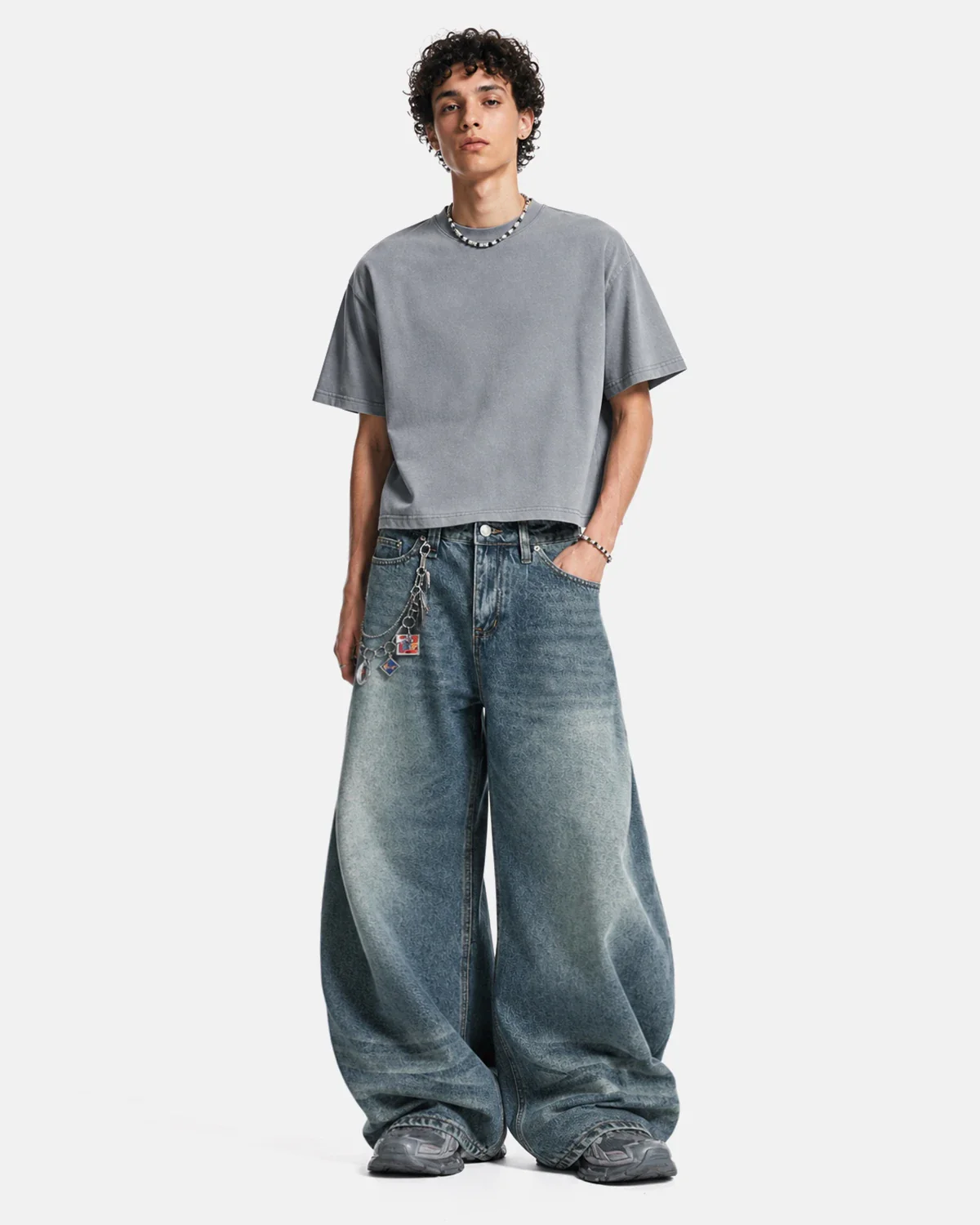 Whisker Acid Washed Barrel Jeans| Inflation Streetwear - Image 3