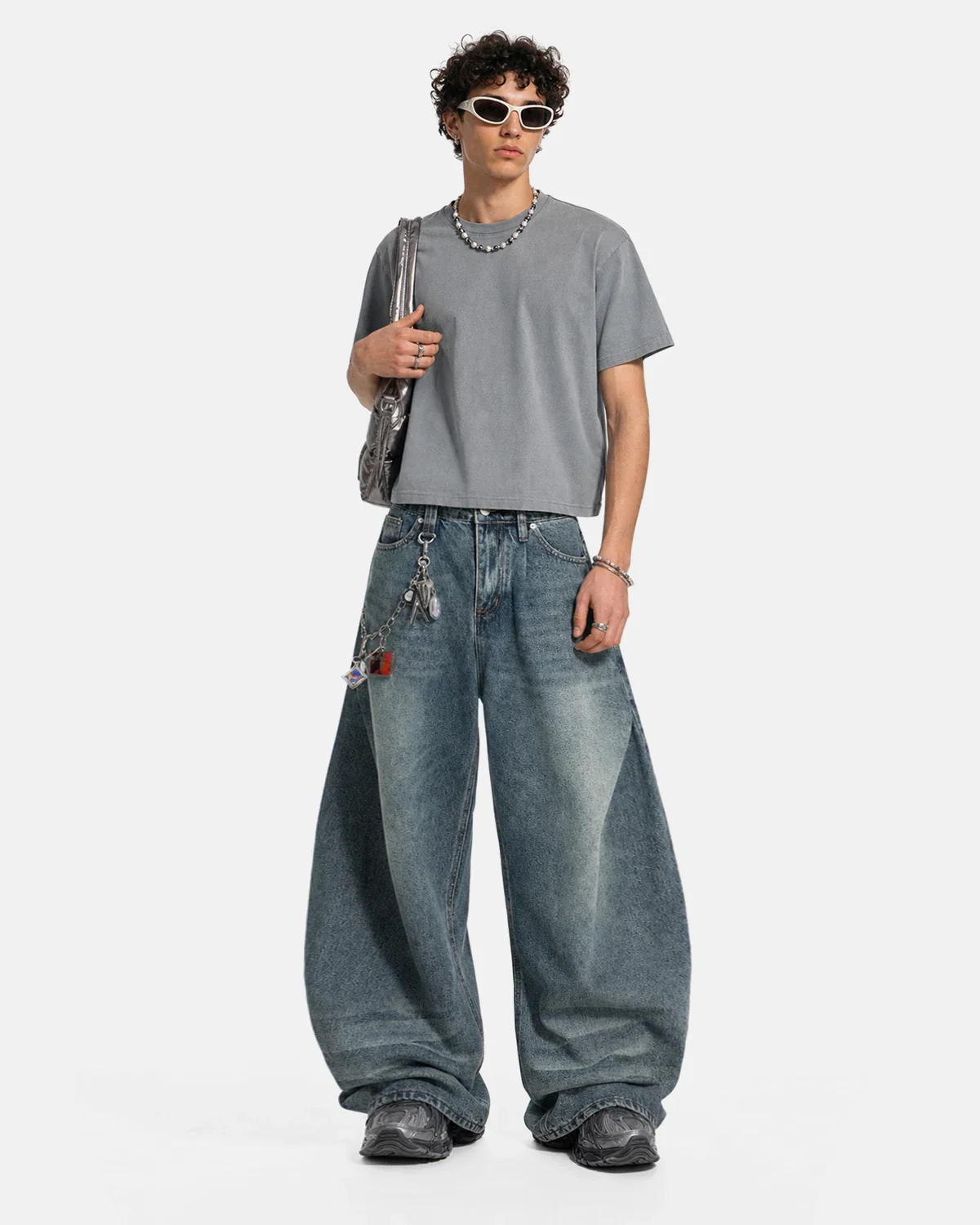 Whisker Acid Washed Barrel Jeans| Inflation Streetwear - Image 4