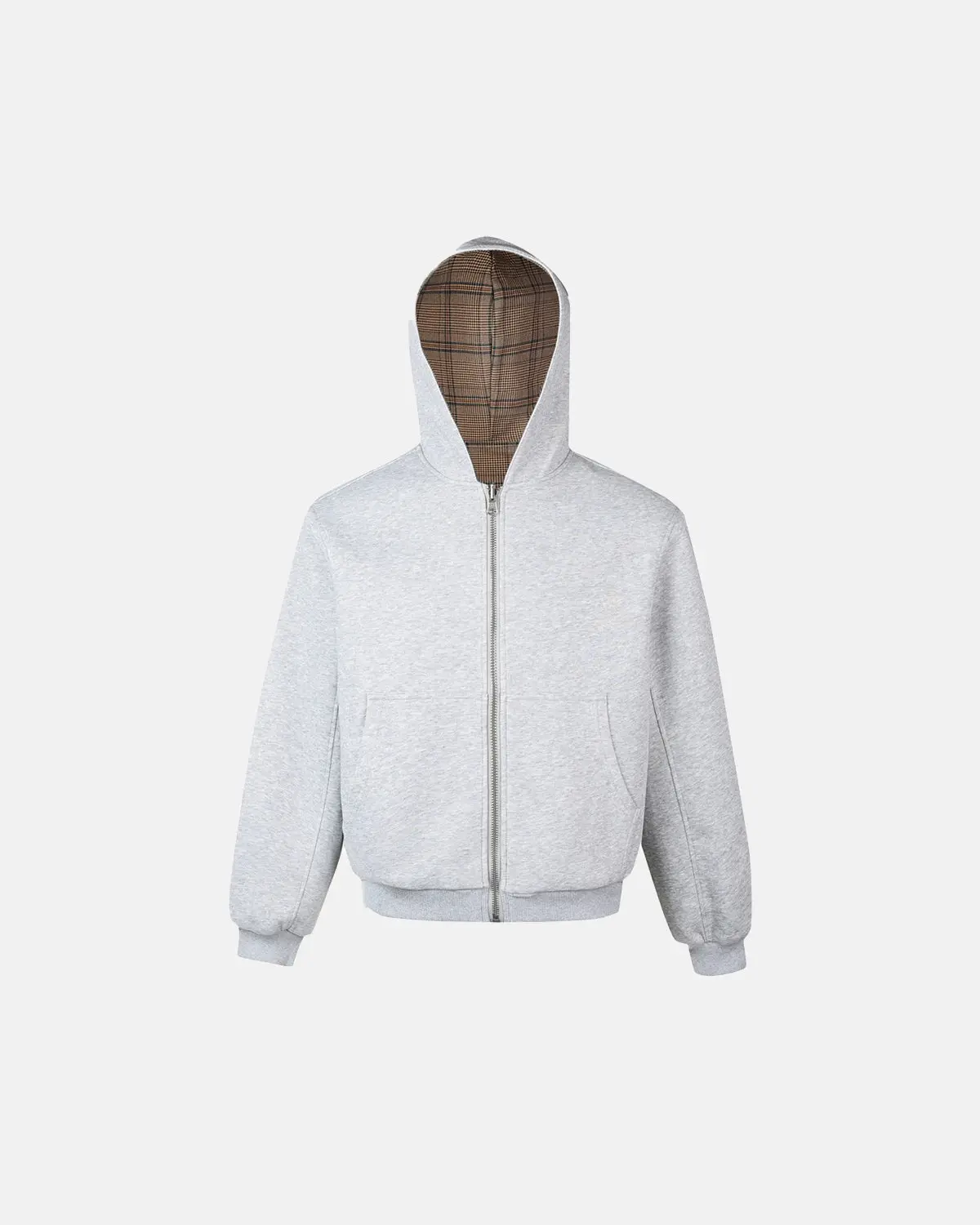 Yellow Plaid Reversible Zip-Up Hoodie | INFLATION Streetwear - Image 4