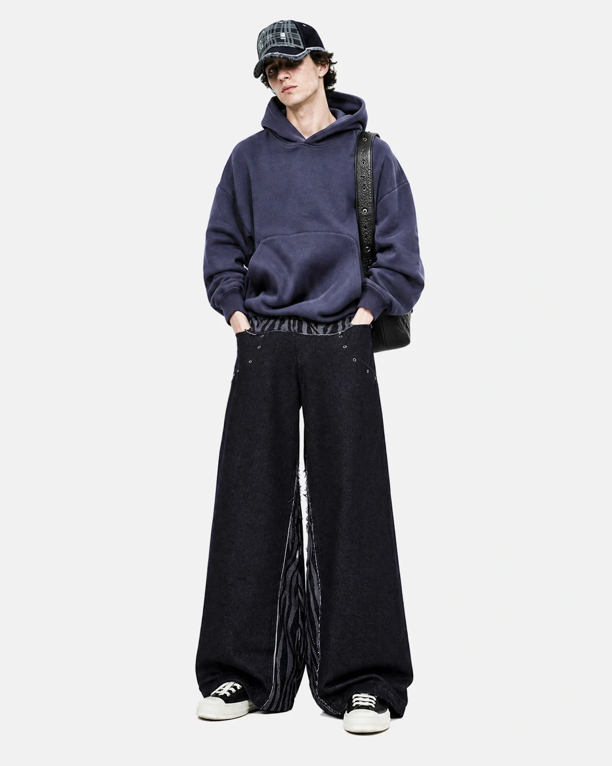 Zebra Pattern Patchwork Baggy Jeans | Inflation Streetwear - Image 3